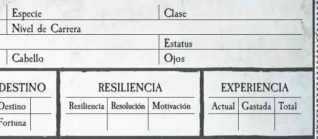 Especie y experiencia Warhammer RPG 4a Ed.
