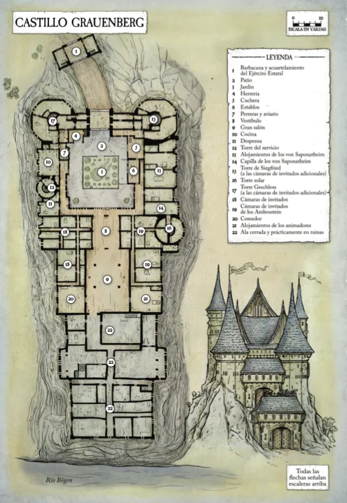 Plano del Schloss Grauenberg -Noches Agitadas y Días Difíciles
