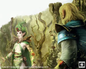 Amris Ascualetal, alto elfo, se encuentra con un elfo silvano por primera vez