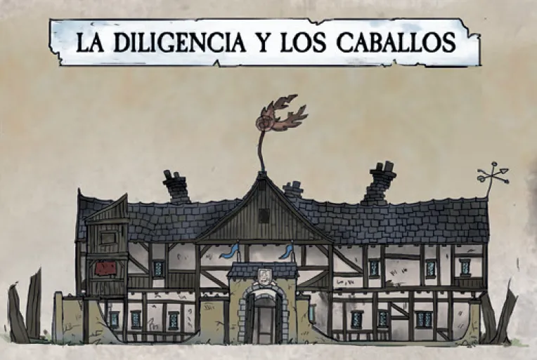 Fachada de La Diligencia y los Caballos - El Enemigo en las Sombras